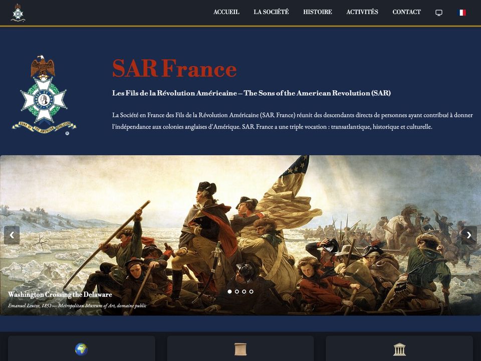 Page d'accueil du site sarfrance.org réalisé par Les sites du Dahu
